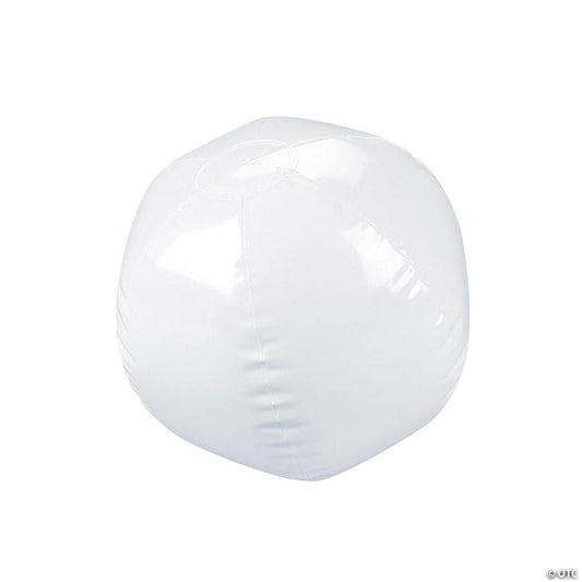 9" Inflatable DIY Medium White Vinyl Beach Ball Coloring Crafts - 12 Pc.