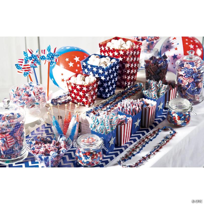 9 oz. Patriotic Fruit-Flavored Rock Candy Lollipops - 12 Pc.