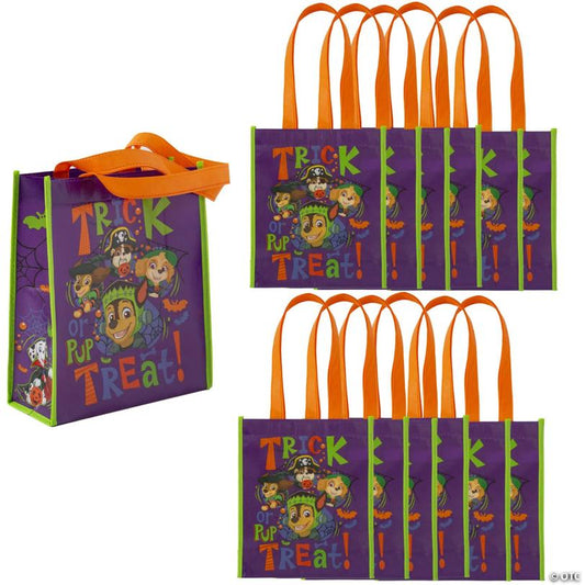 9" x 11" Medium Halloween PAW Patrol™ Character Laminated Nonwoven Shopper Tote Bags – 12 Pc.