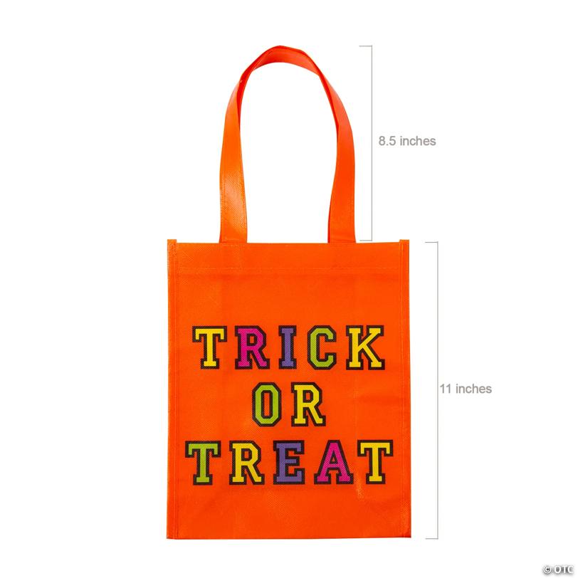 9" x 11" Medium Halloween Trick-or-Treat Laminated Shopper Tote Bags - 12 Pc.