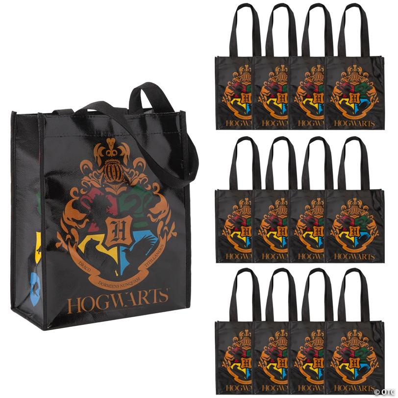 9" x 11" Medium Harry Potter™ Hogwarts Crest Shopper Tote Bags - 12 Pc.