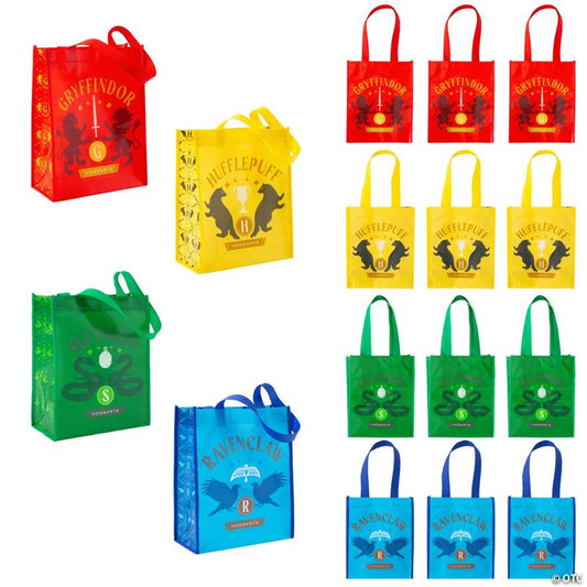 9" x 11" Medium Harry Potter™ Hogwarts Houses Shopper Tote Bags - 12 Pc.