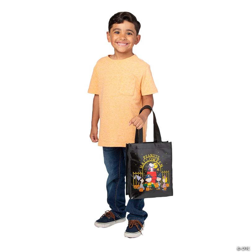 9" x 11" Medium Peanuts Snoopy Halloween Laminated Trick or Treat Shopper Tote Bags - 12 Pc.