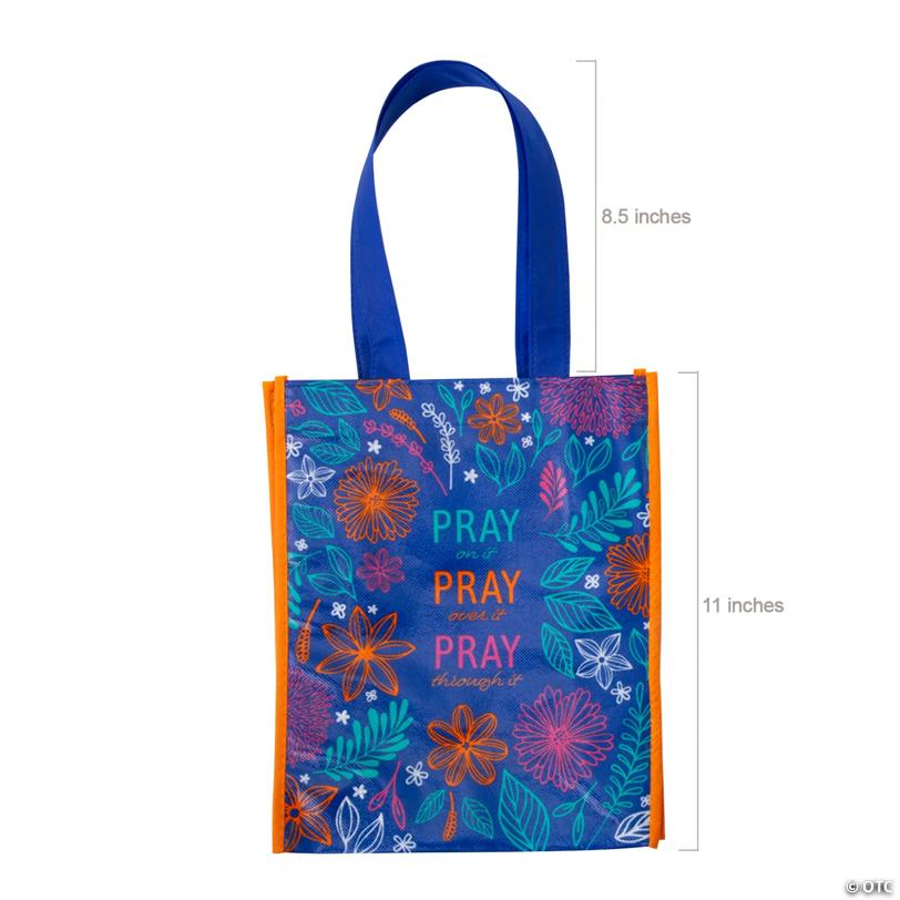 9" x 11" Medium Religious Faith-Based Laminated Shopper Tote Bags – 12 Pc.