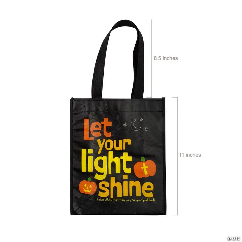 9" x 11" Medium Religious Faith Halloween Laminated Nonwoven Shopper Tote Bags - 12 Pc.