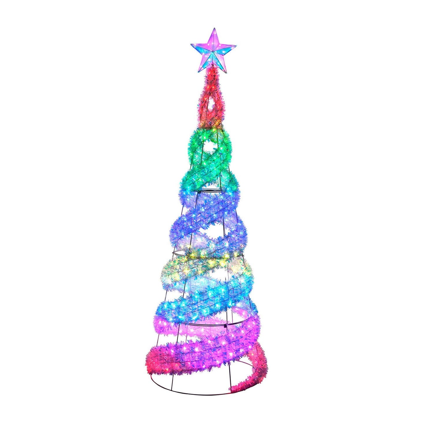 Member's Mark 8' Pre-Lit Iridescent Color-Changing Spiral Tree | USA Decoration®