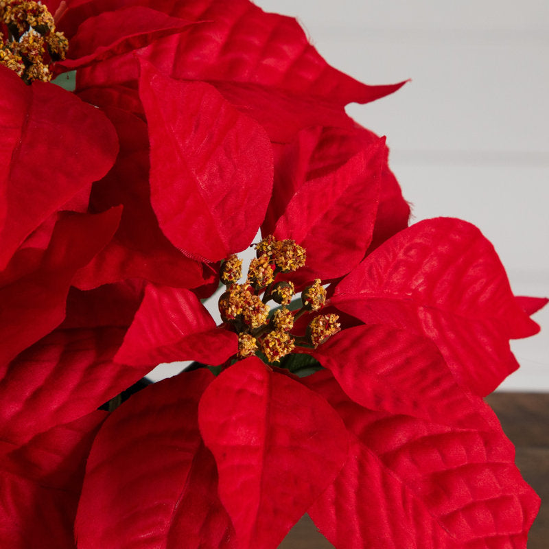 Set of two 9-inch artificial poinsettia plants