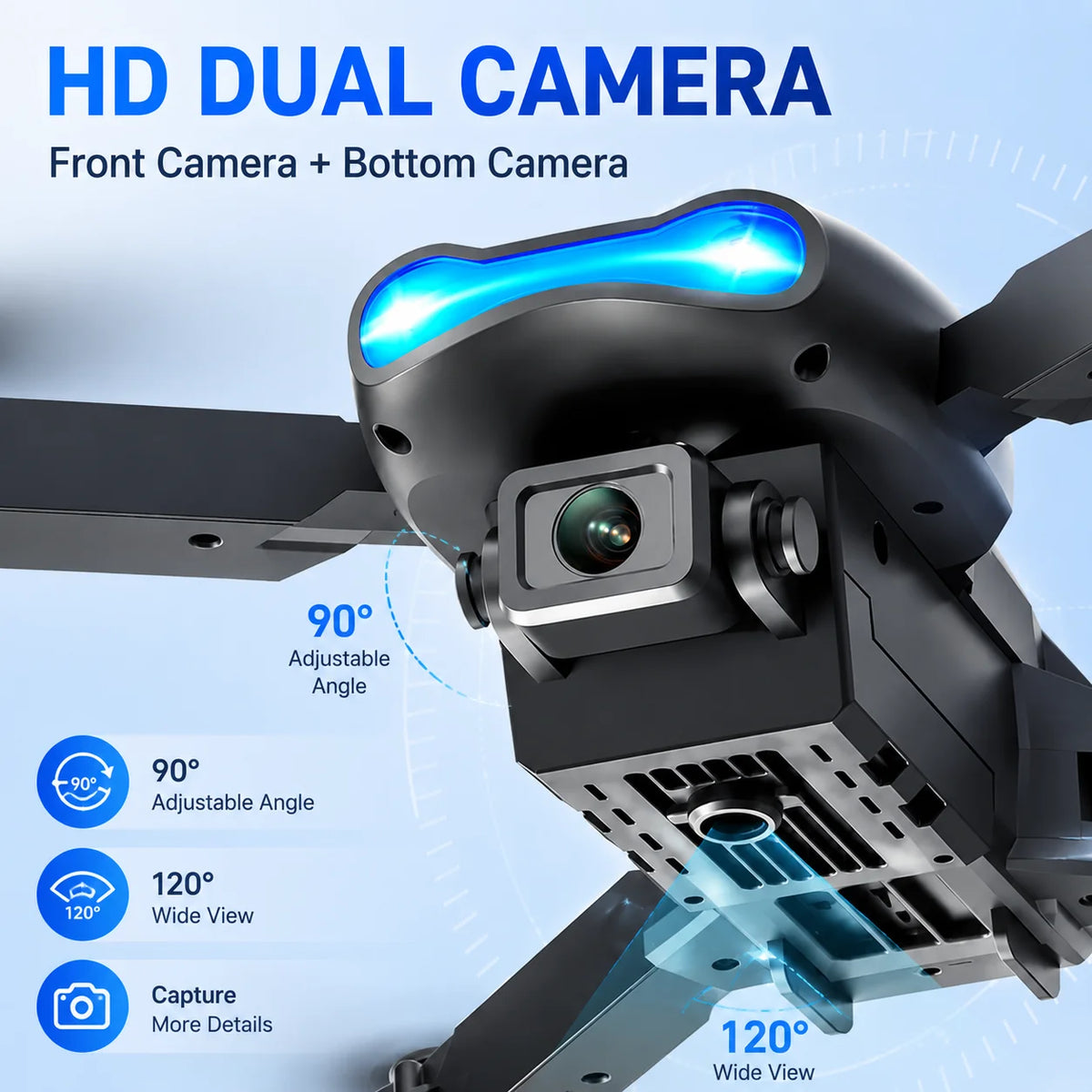 RC Drone ZNLYRION FPV Drone Dual Camera Optical Flow Hover Foldable RC Quadcopter APP Path Flight Beginner Drone Toy