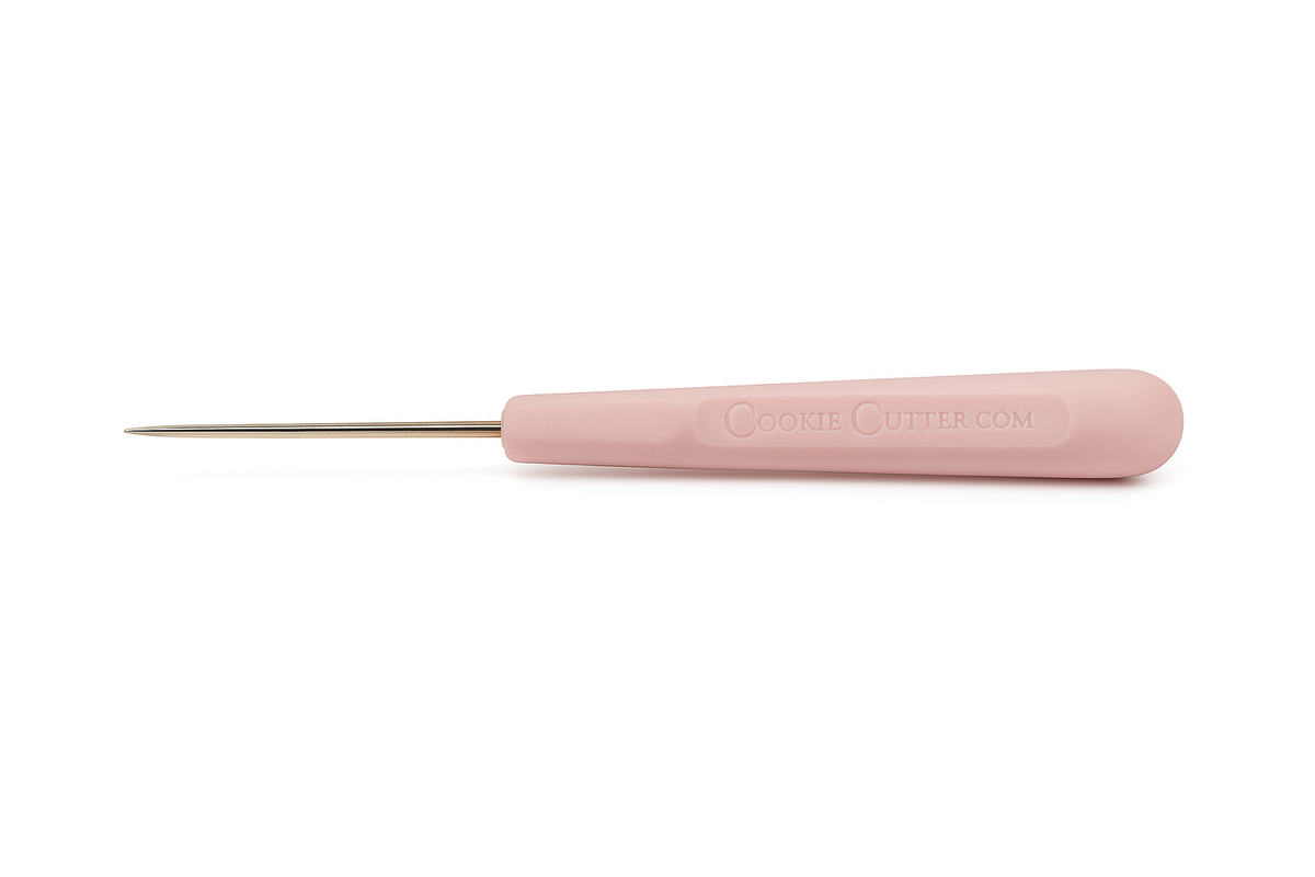 Premium Pink Silicone Soft-Grip Food-Grade Stainless Steel Scribe – Cookie Decorating Tool
