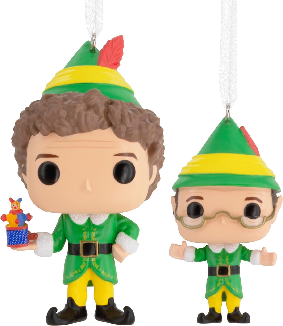 Hallmark Elf Buddy The Elf and Papa Elf Funko POP! Christmas Ornaments, Set of 2, Pop Culture Gifts