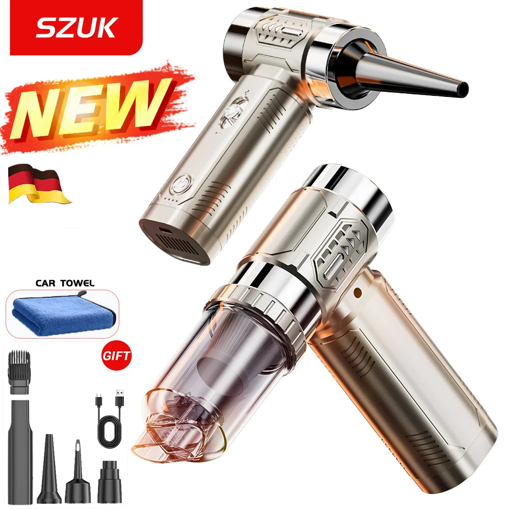 SZUK 2026 Mini Air Blower Turbo Fan Brushless Motor Handheld Portable Duct Fan Turbofan Air Blower Car Vacuum Cleaner