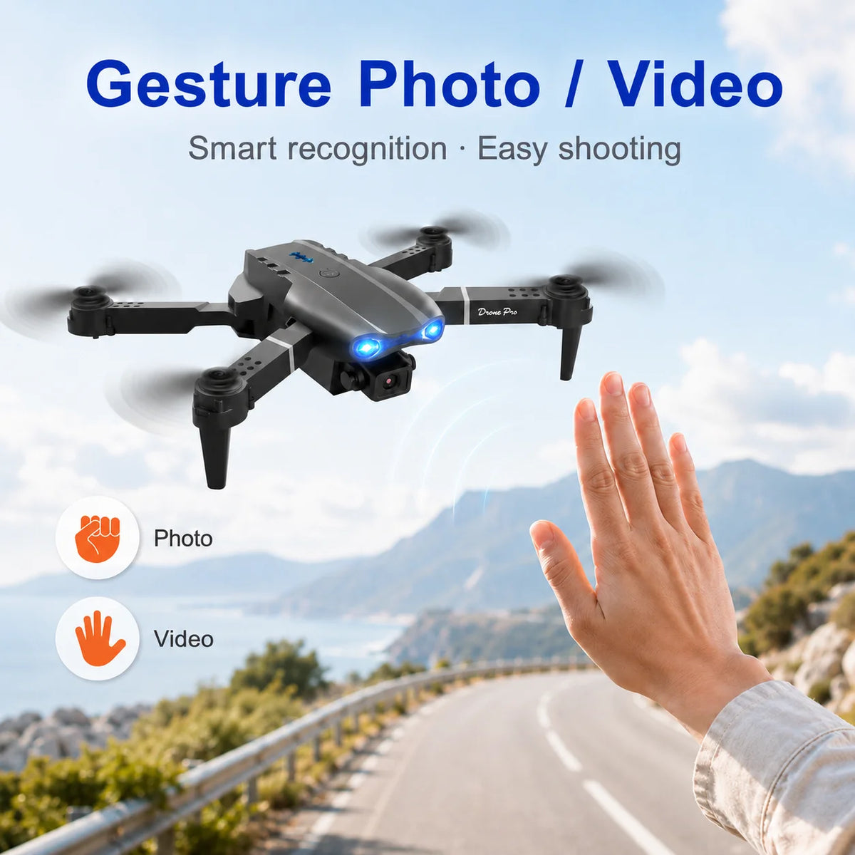 RC Drone ZNLYRION FPV Drone Dual Camera Optical Flow Hover Foldable RC Quadcopter APP Path Flight Beginner Drone Toy