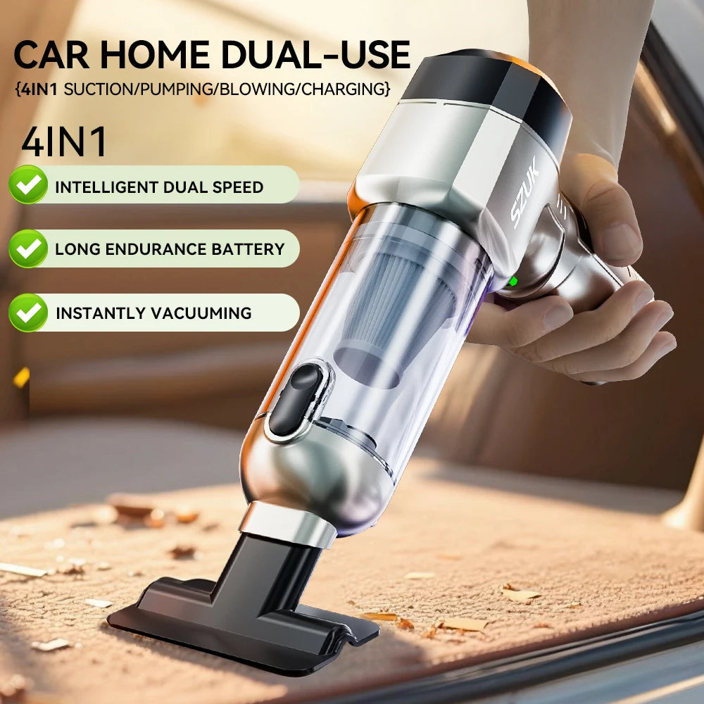 SZUK 18000PA Car Vacuum Cleaner High Power Portable Handheld Cleaning Machine Mini Cleaner Powerful Wireless Vacuum Cleaner