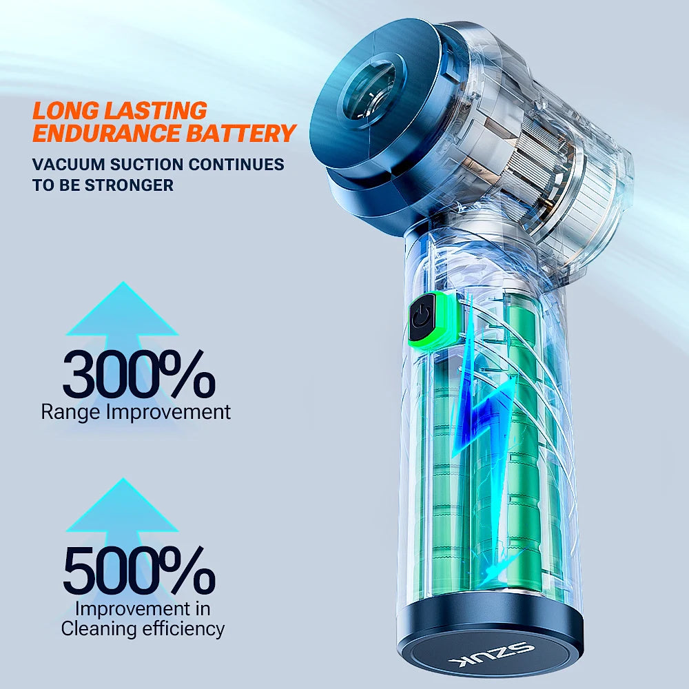 SZUK 2026New Mini Car Vacuum Cleaner Wireless Handheld Cleaner Cleaning Machine Strong Suction Portable Vacuum Cleaner Car