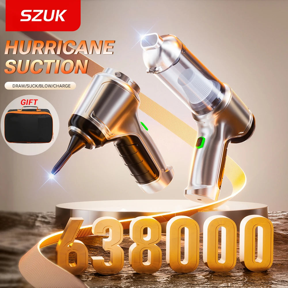 SZUK 638000Pa Powerful Mini Vacuum Cleaner Handheld Wireless Car Vacuum Cleaner Home Appliance Portable Car Vacuum Cleaner