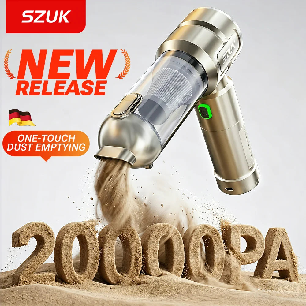SZUK Wireless Car Vacuum Cleaner Mini Blower Portable Vacuum Cleaner Powerful Handheld Cleaning Machine with LED Flashlight