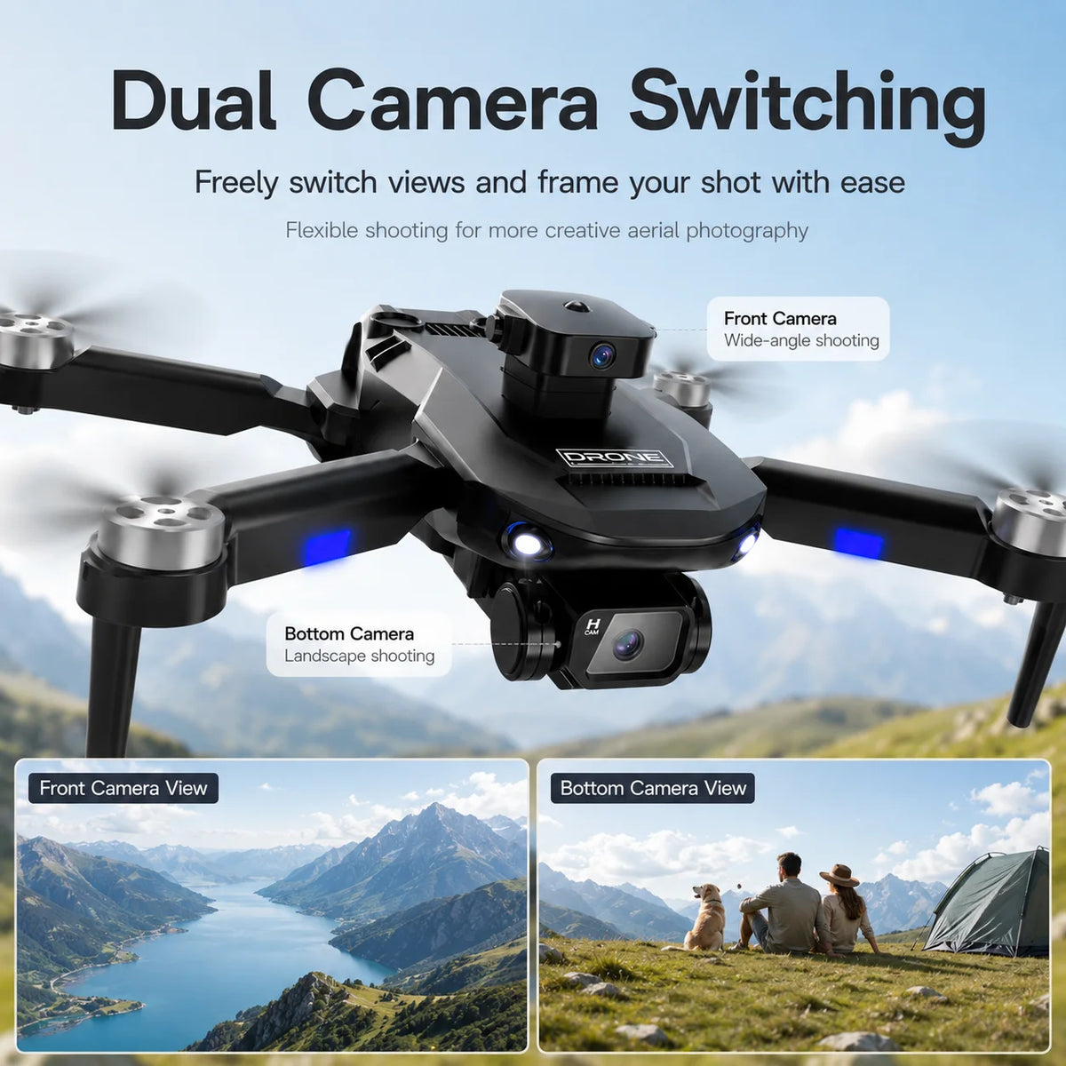 RC Drone ZNLYRION Brushless Drone F196 4K Dual Camera 360Â° Obstacle Avoidance Optical Flow Positioning 20Mins Flight Time WIFI FPV RC Quadcopter