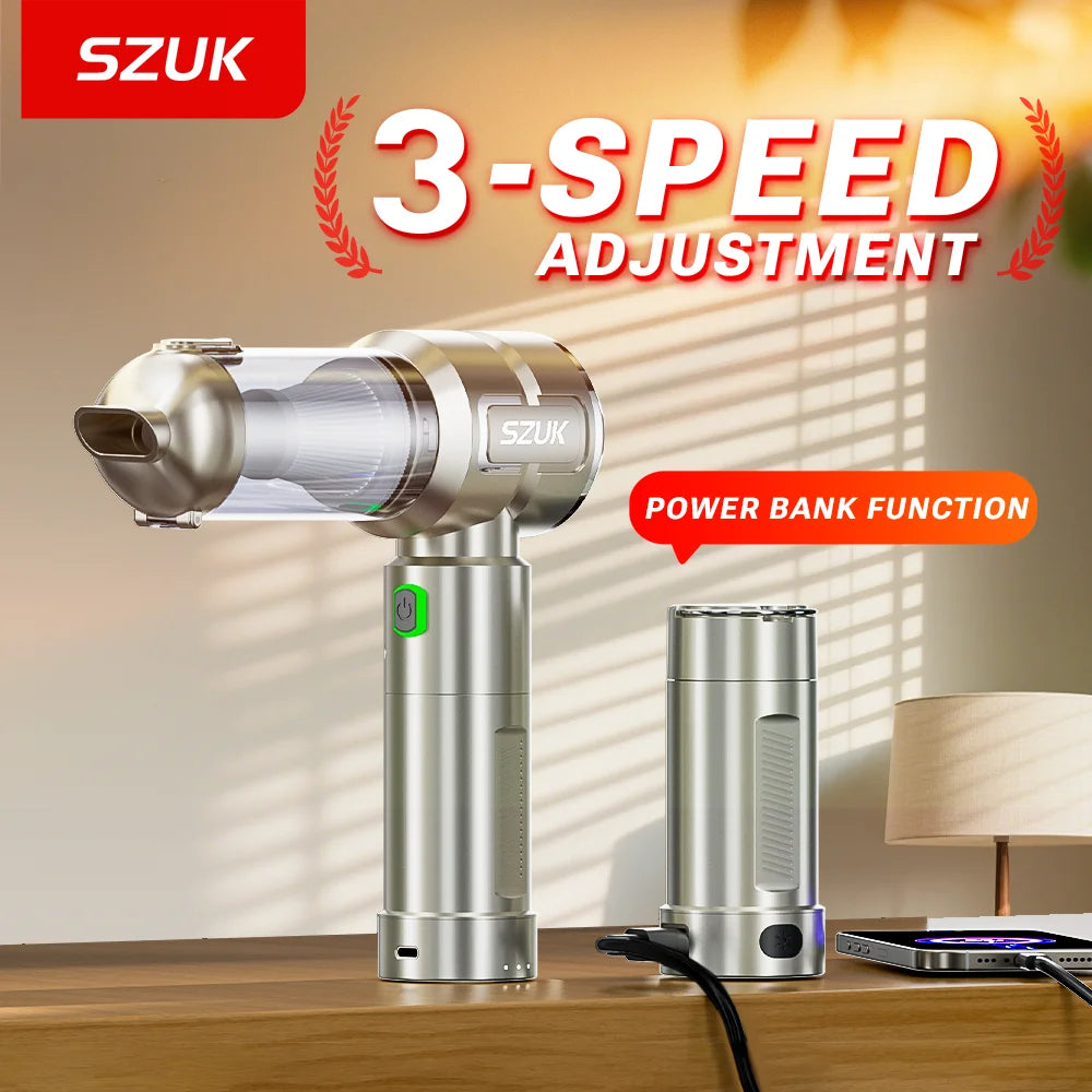 SZUK Powerful Car Vacuum Cleaner Portable Cleaning Machine with LED Flashlight Handheld Blower Wireless Mini Vacuum Cleaner
