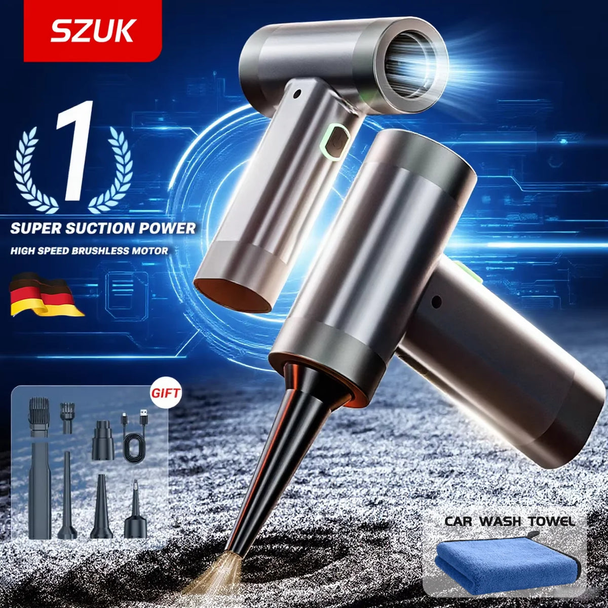 SZUK Mini Turbo Fan Electric Blower Pet Hair Portable Handheld Cleaning Machine Powerful Car Vacuum Cleaner for Home and Outdoor