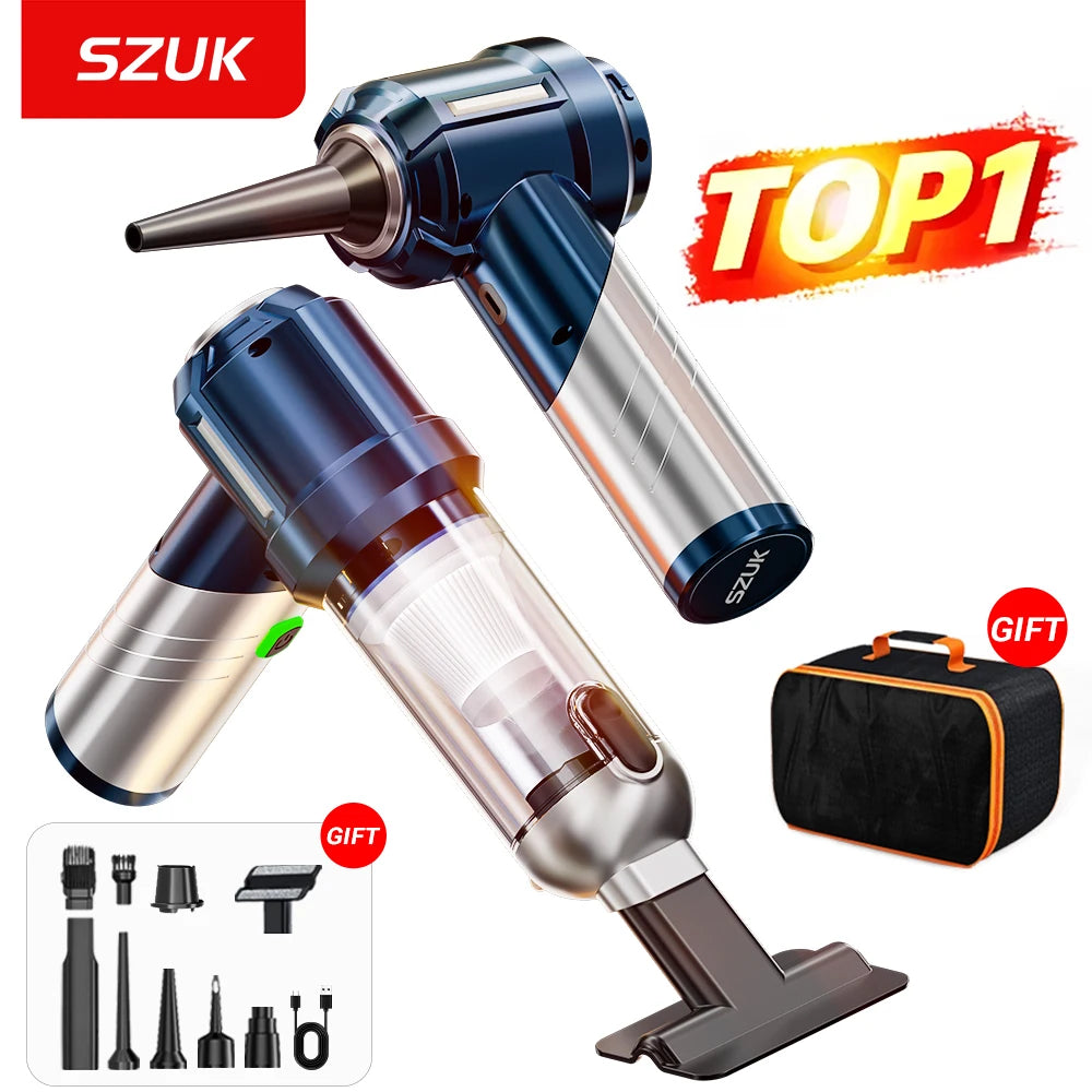 SZUK 2026New Mini Car Vacuum Cleaner Wireless Handheld Cleaner Cleaning Machine Strong Suction Portable Vacuum Cleaner Car