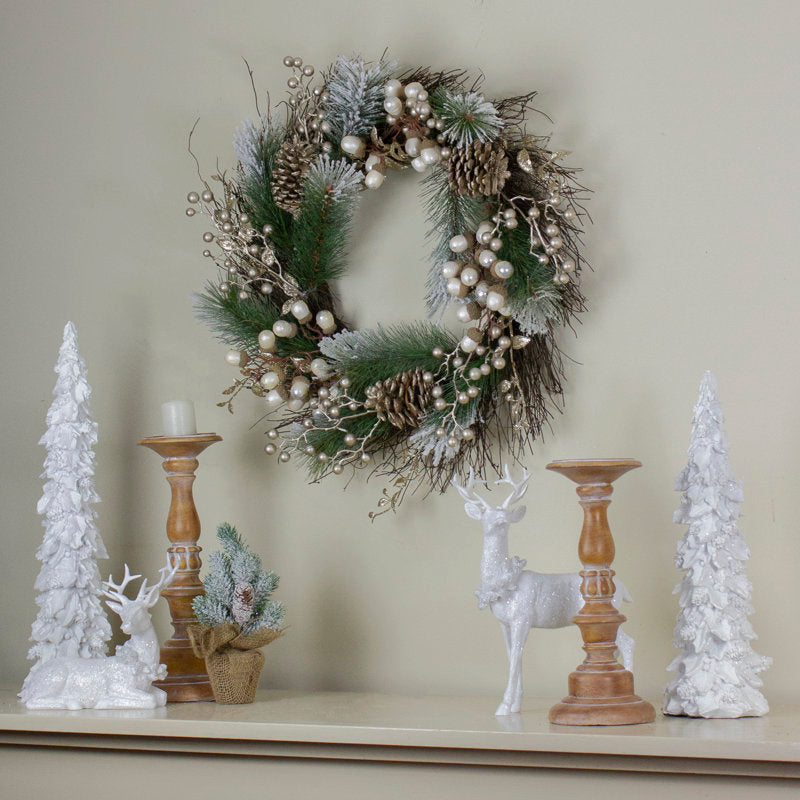 Elf Christmas Wreath displayed on a front door