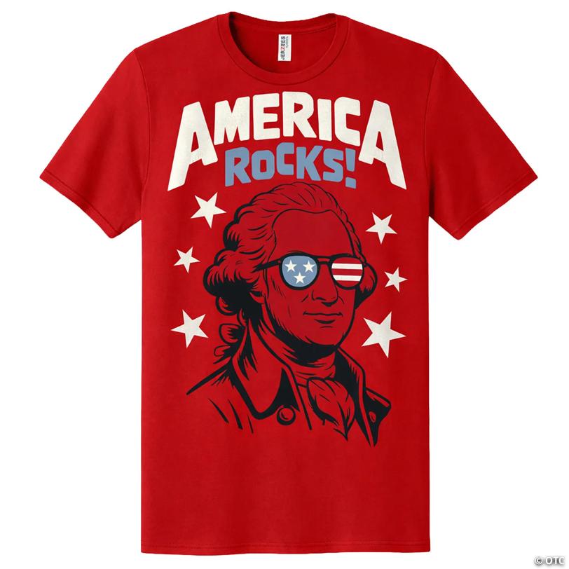 Adults America Rocks Red T-Shirt