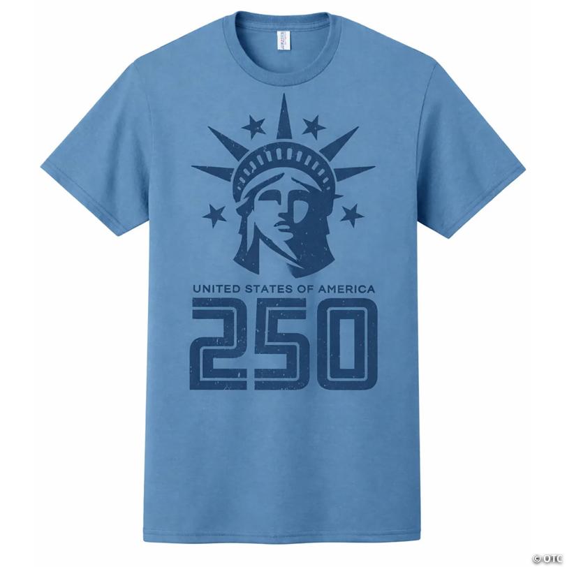 Adults Lady Liberty 250 Blue T-Shirt