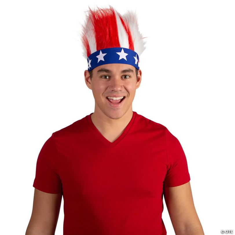 Adults Patriotic Crazy Hair Headband