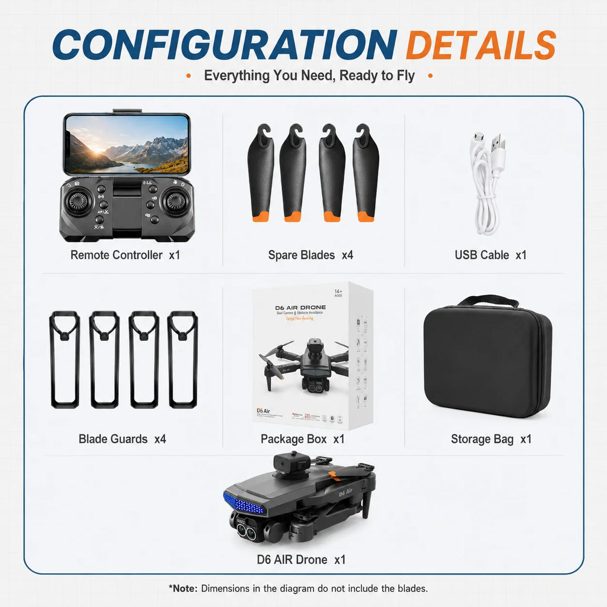 ZNLYRION RC Drone D6 Air Foldable 4K Dual Camera WiFi FPV Quadcopter with Optical Flow Hovering 540Â° Obstacle Avoidance 50X Zoom 2.4GHz 4CH Remote Control Drone with Storage Bag