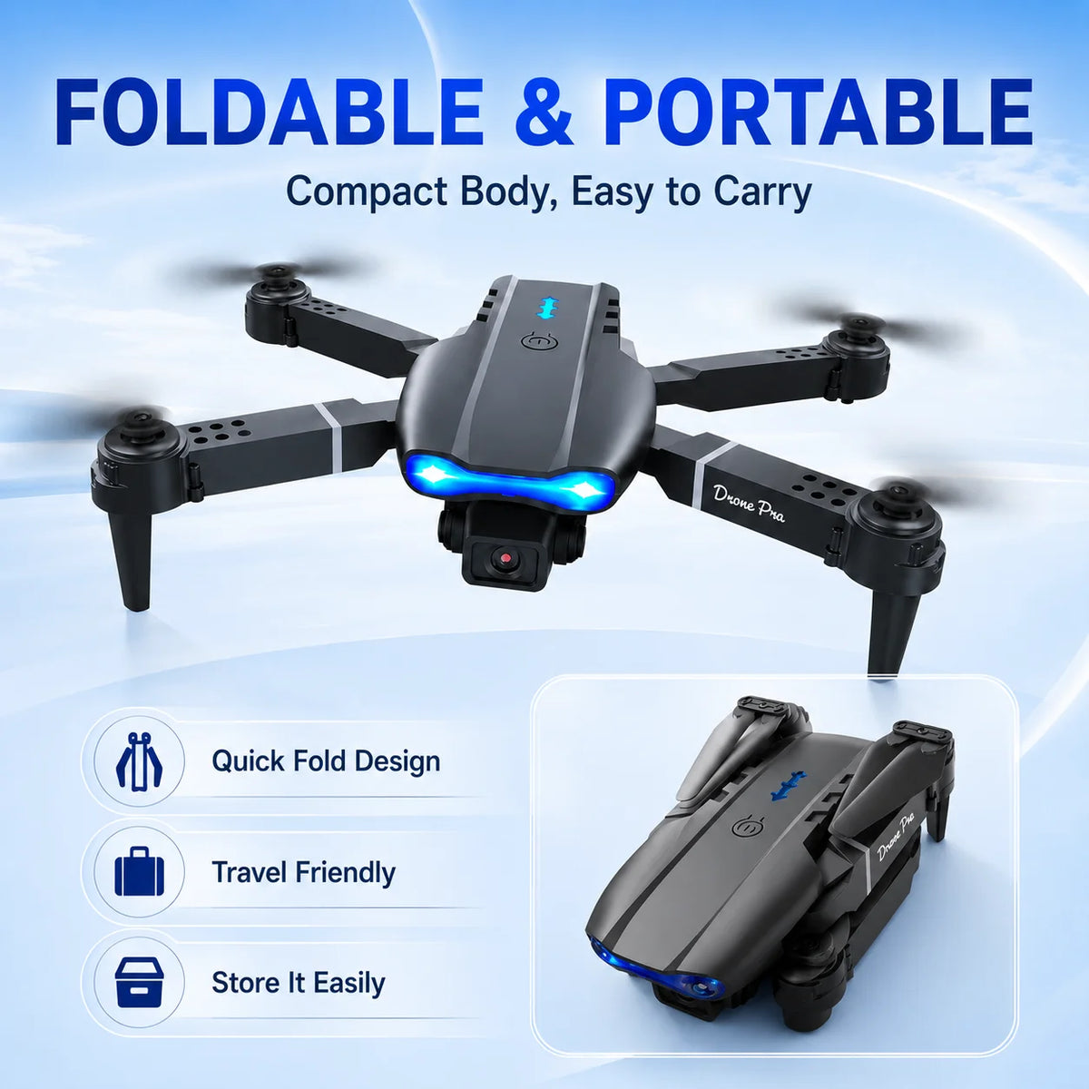 RC Drone ZNLYRION FPV Drone Dual Camera Optical Flow Hover Foldable RC Quadcopter APP Path Flight Beginner Drone Toy