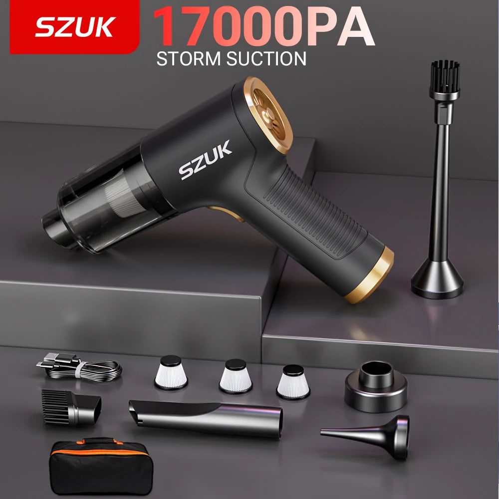 SZUK Powerful Car Vacuum Cleaner Handheld Blower Portable Cleaning Machine Strong Suction Mini Wireless Vacuum Cleaner