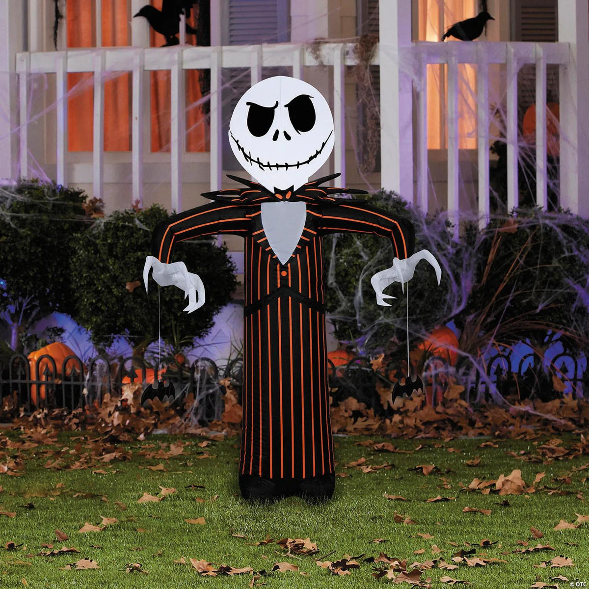 Airblown® Inflatable Light-Up The Nightmare Before Christmas™ Jack Skellington with Orange Pinstripe Outdoor Decoration - 42