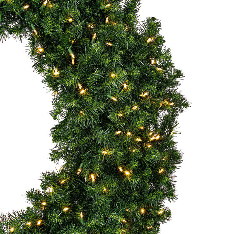 30" Pre-Lit Artificial Christmas Wreath as a festive door display