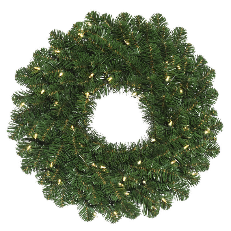 Pre-Lit Fir Christmas Wreath as a festive door display