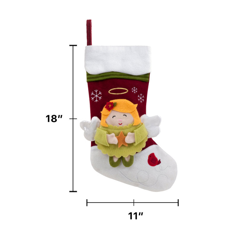 Angel Snowcap with Custom Name Stocking