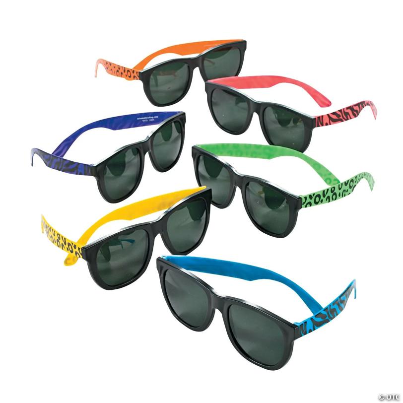 Animal Print Neon Sunglasses- 12 Pc.