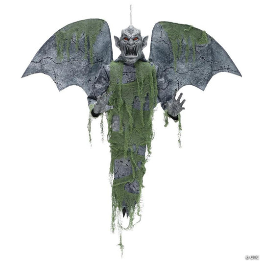 Animated Light-Up Hanging Gargoyle with Sound Halloween Decoration