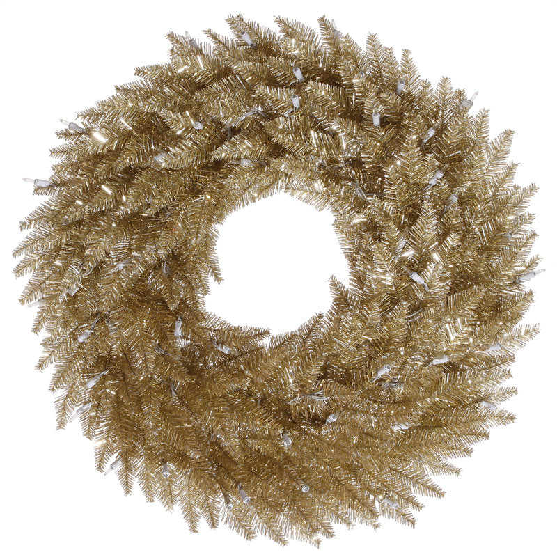 Artificial Fir Christmas Wreath displayed on a front door