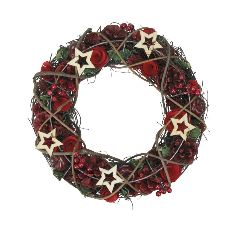 26" Pre-Lit Christmas Wreath as a festive door display