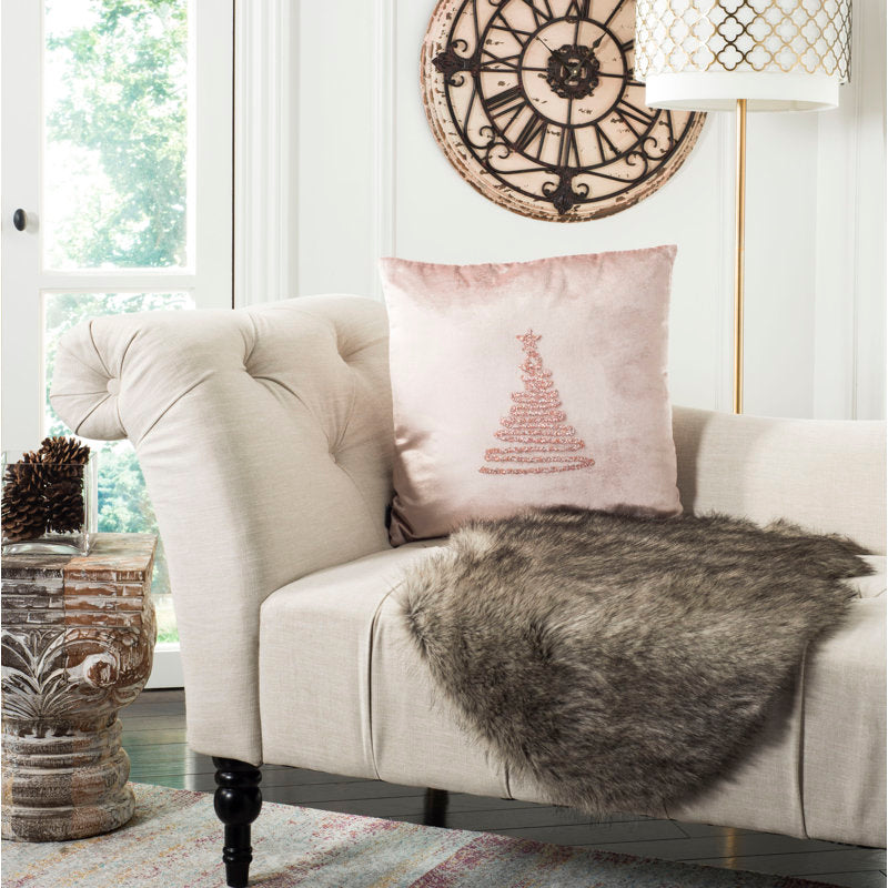 Appliqued Cotton Throw Pillow