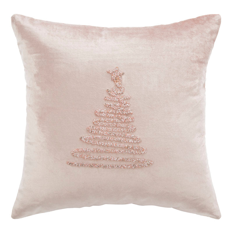 Appliqued Cotton Throw Pillow