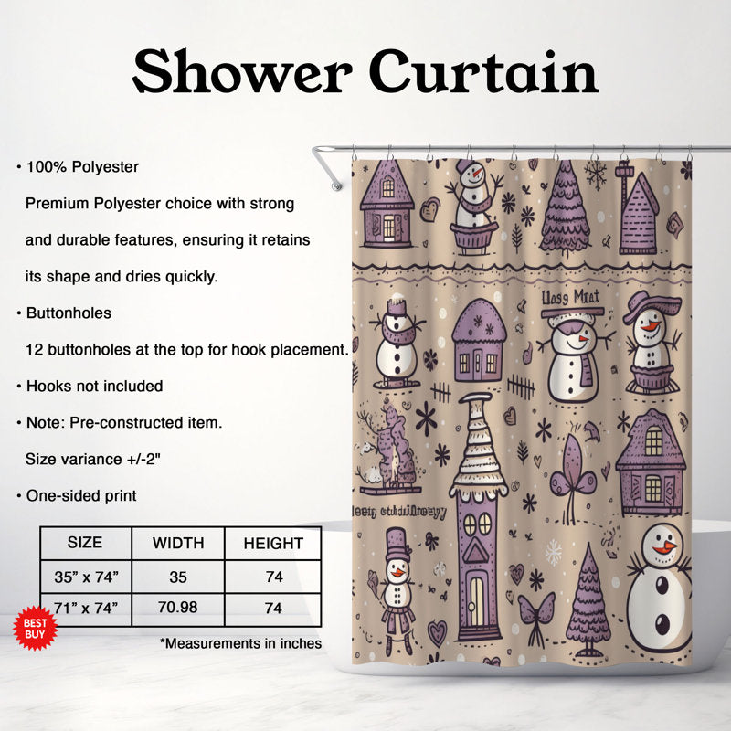 Arctic Snow Pattern - Premium Shower Curtain