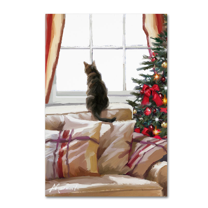 Armand 'Cat on Chair' Print on Canvas