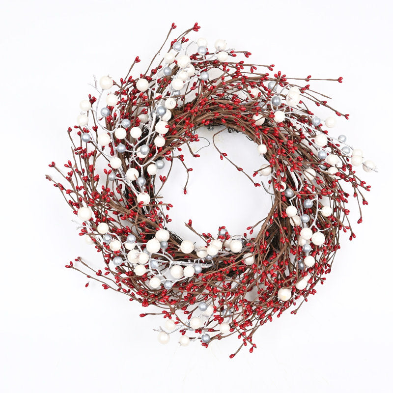 Grapevine Christmas wreath with berries