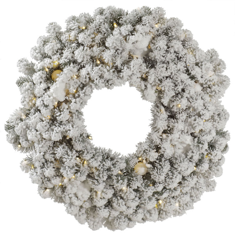 Pre-Lit Christmas Wreath as a festive door display