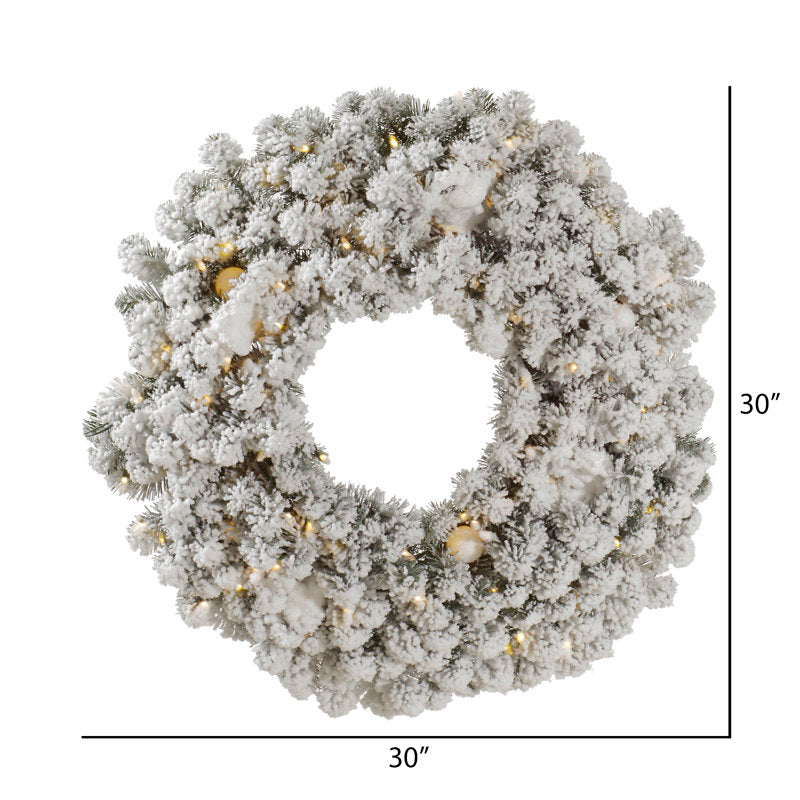 Pre-Lit Christmas Wreath as a festive door display