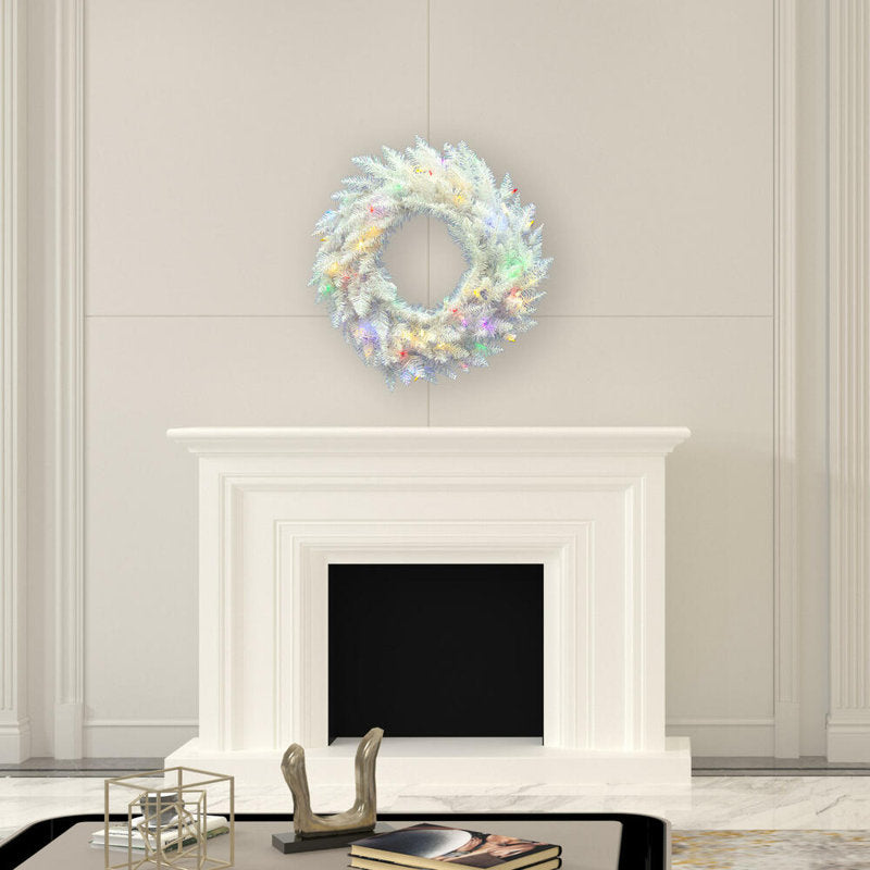 13" Artificial Christmas Wreath displayed on a front door