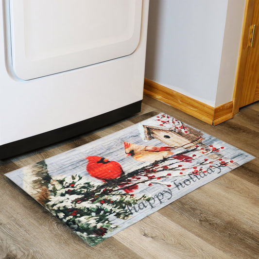 Ashbourne Holiday Winter Doormat - Cardinal