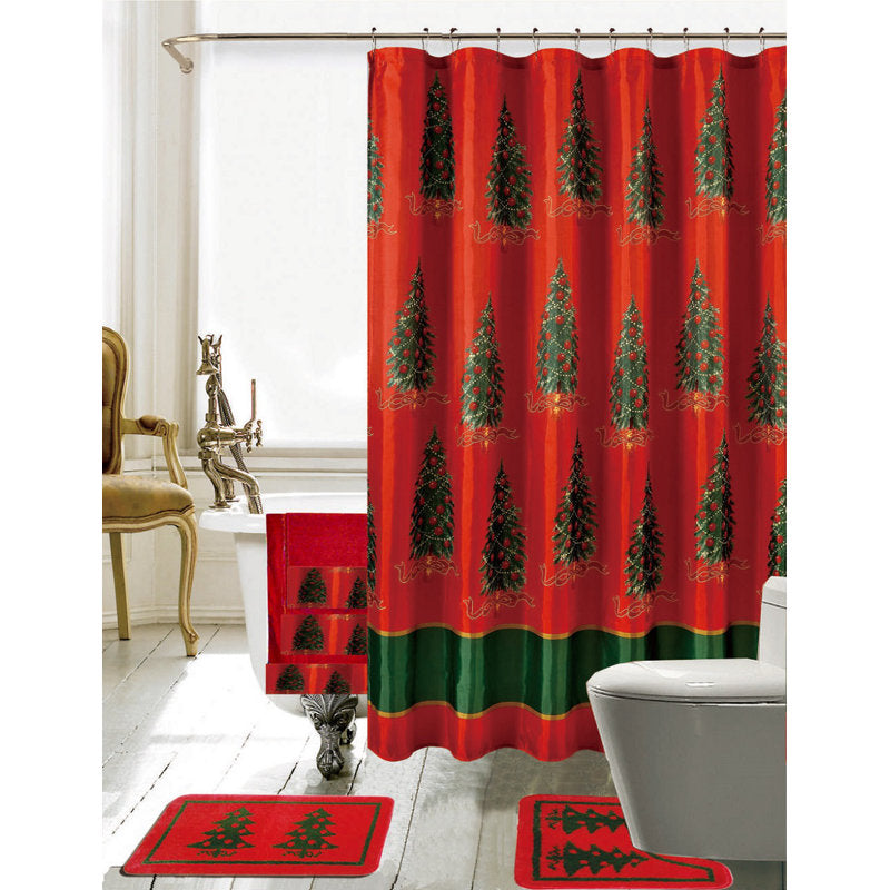 Ashwini Floral Shower Curtain with Hooks Included