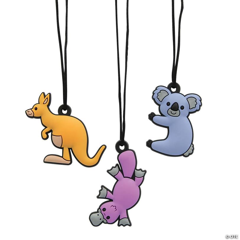 Australian Animal Charm Necklaces - 12 Pc.